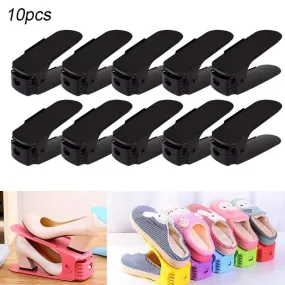 10 pc. Adjustable EZ Shoe Space Saver Racks