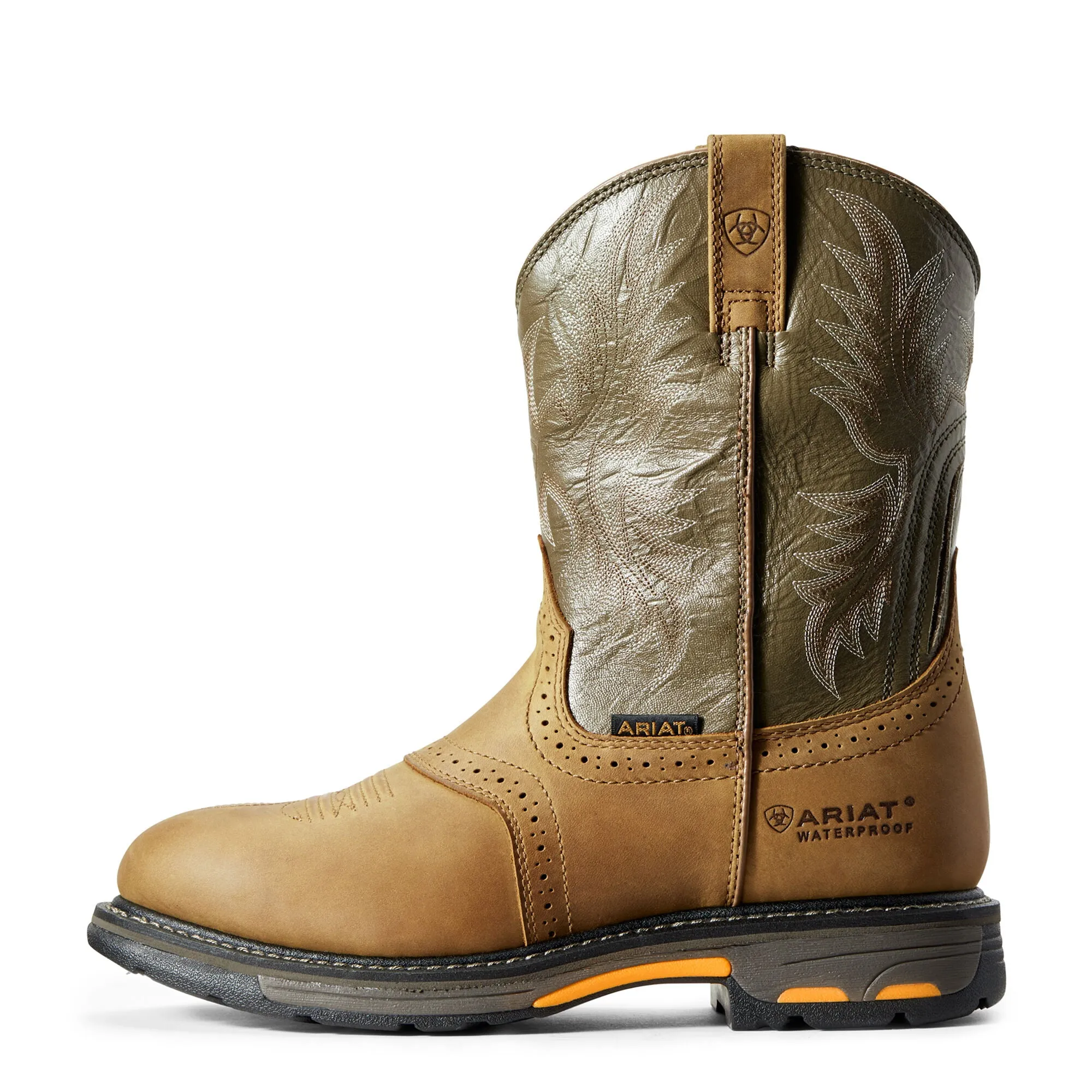 Ariat Mens Workhog Waterproof Work Boot Aged Bark