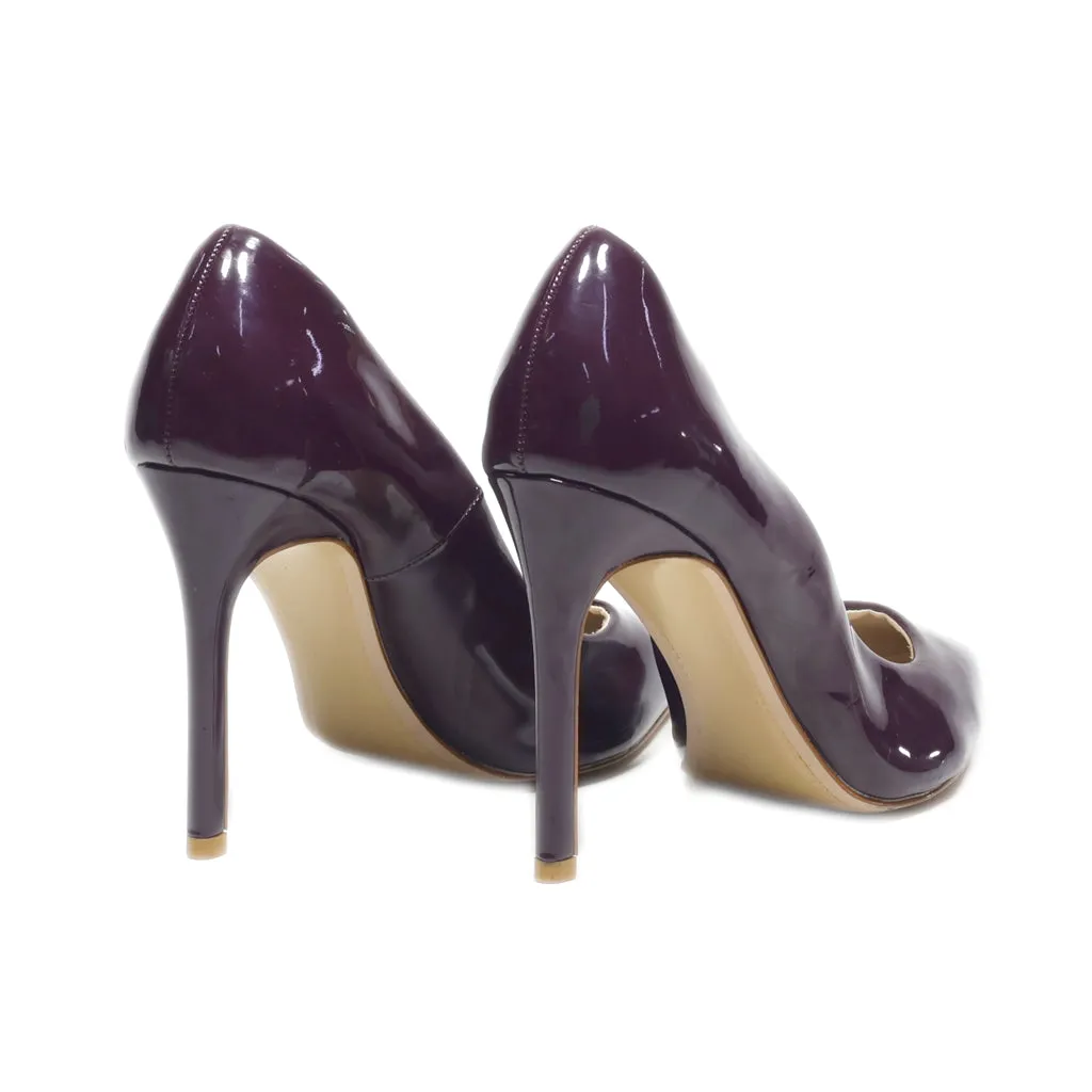 H&M High-Heel Shoes Leather Maroon Colour For Women