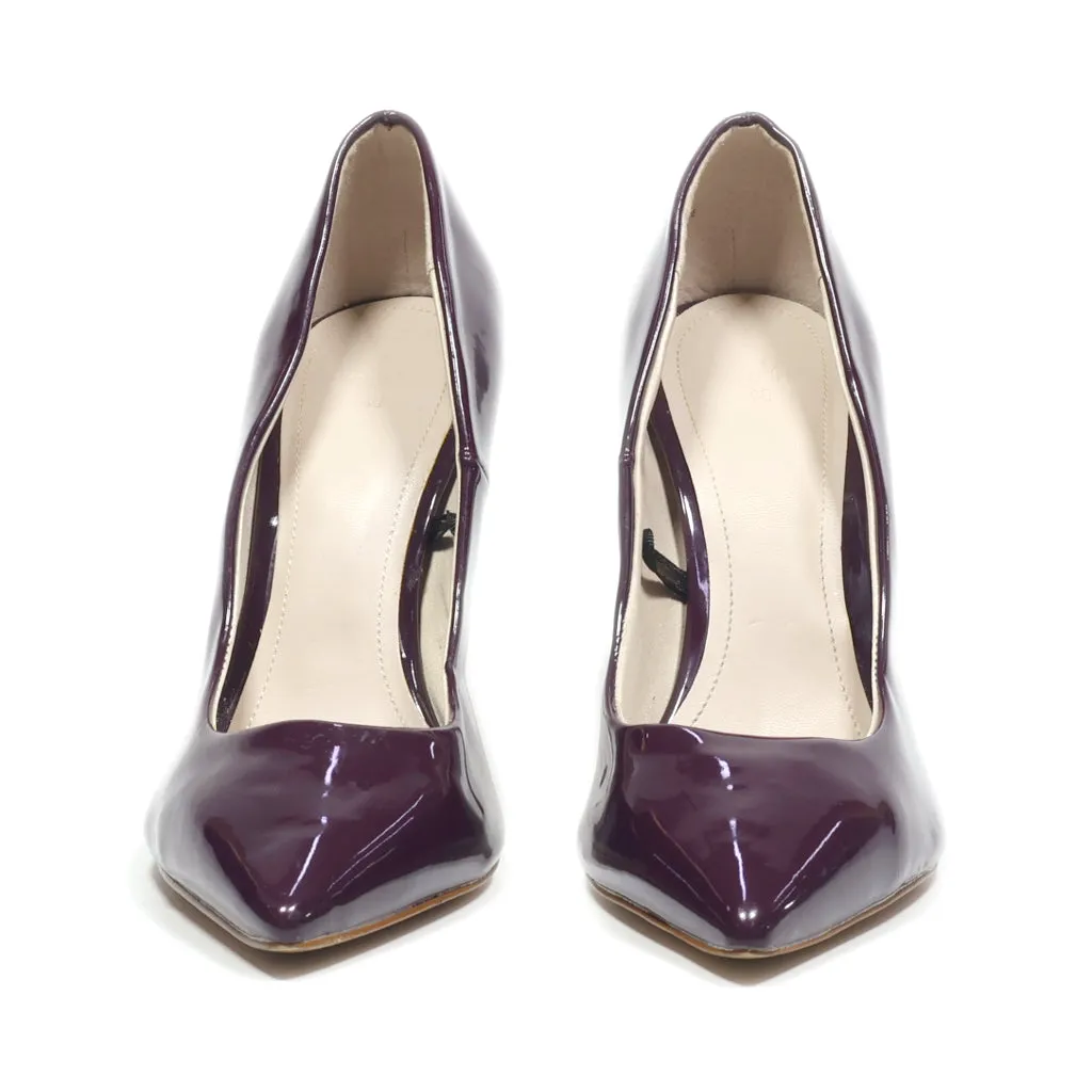 H&M High-Heel Shoes Leather Maroon Colour For Women