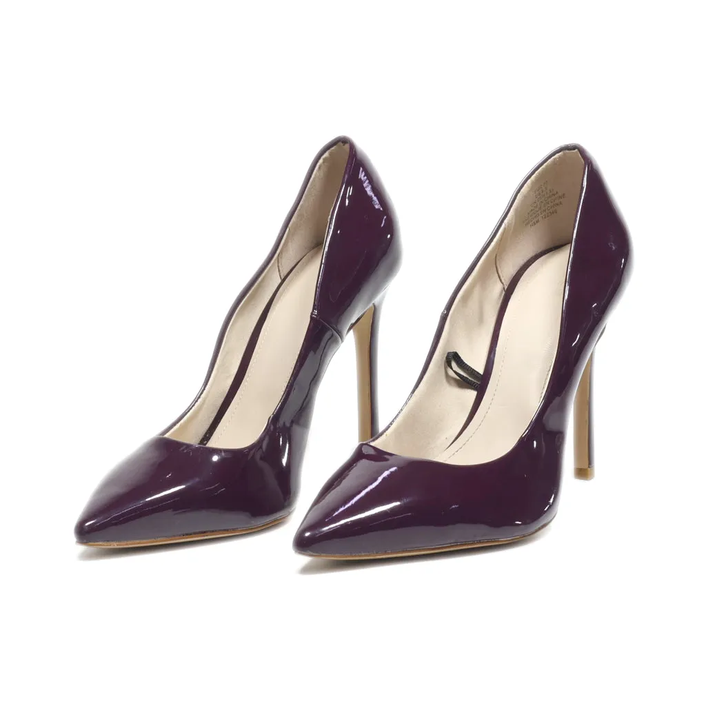 H&M High-Heel Shoes Leather Maroon Colour For Women