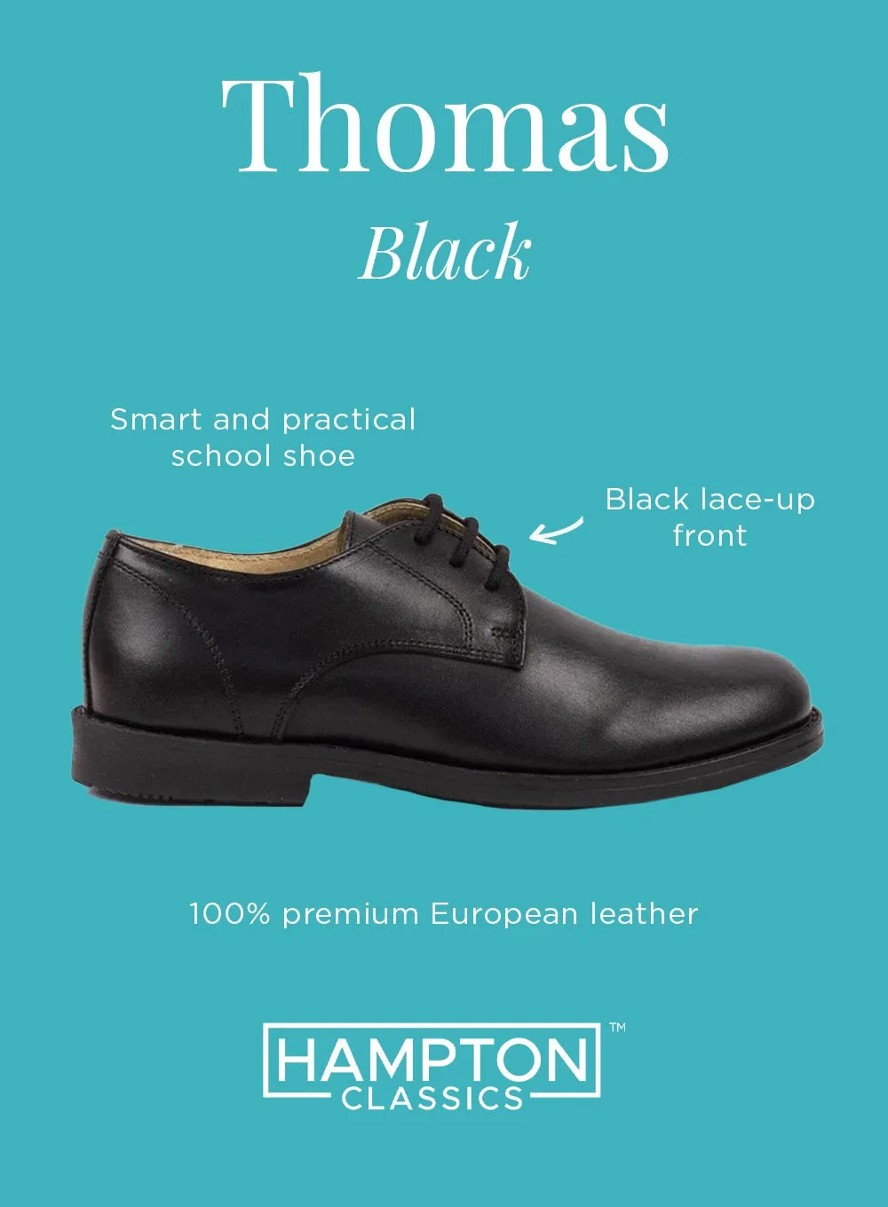 Hampton Classics Thomas School Shoes in Black