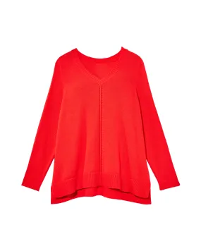 Hillary V-Neck Sweater | Coral