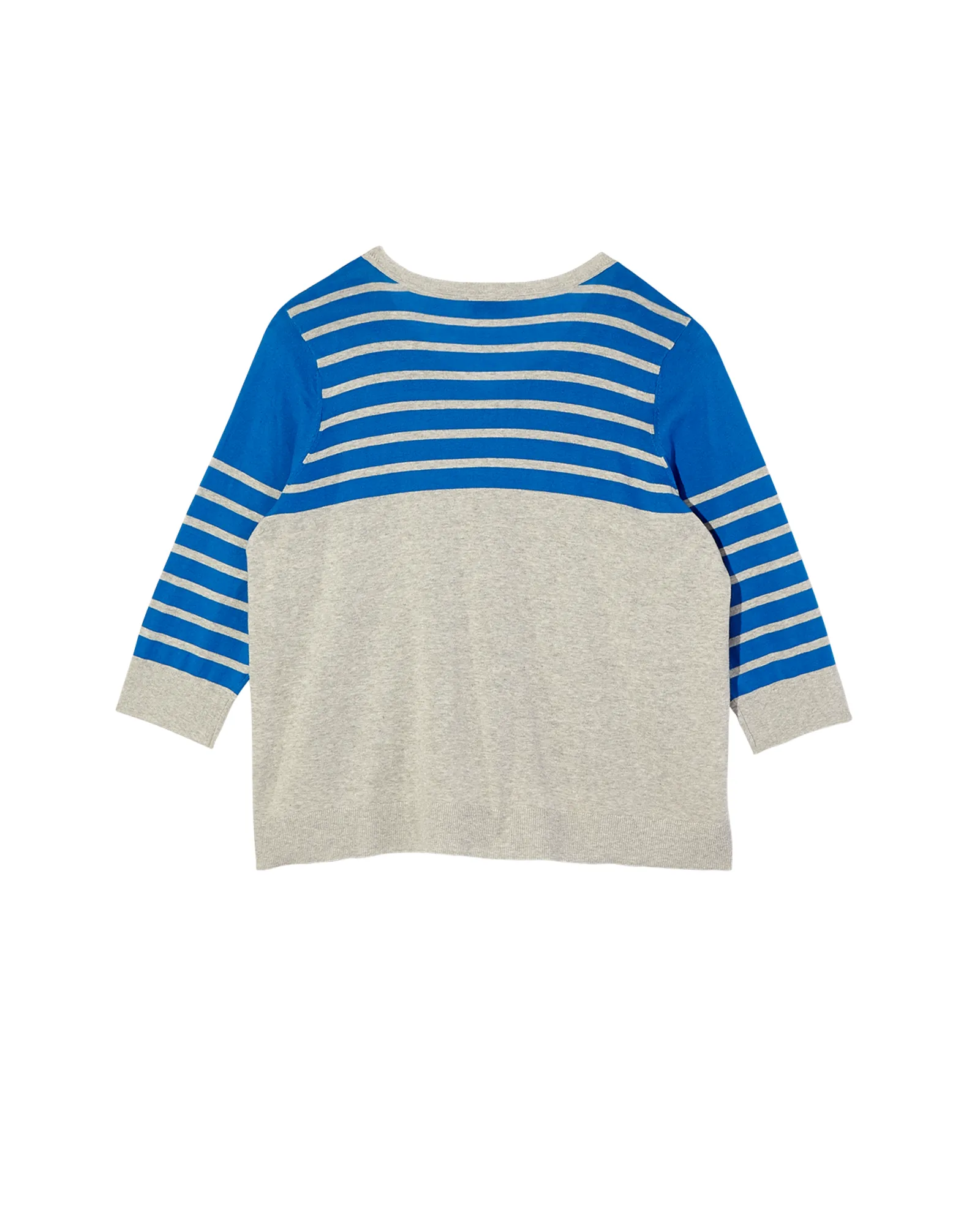 Maitland 3/4 Sleeve Pullover Sweater | Royal Blue / Light Grey