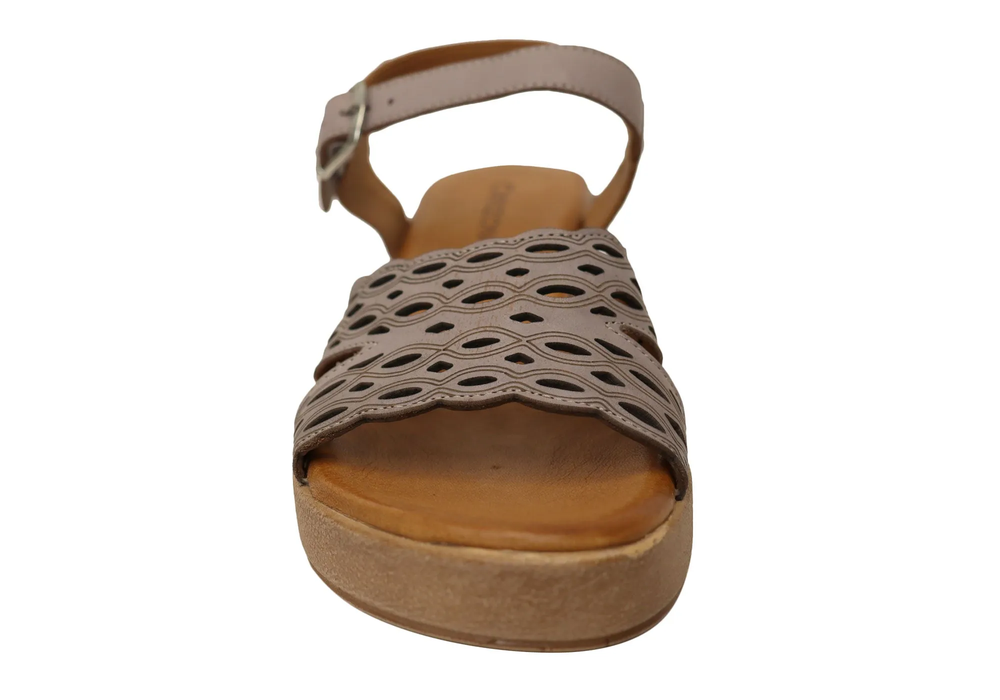 Orizonte Malinar Womens Comfortable European Leather Wedge Sandals