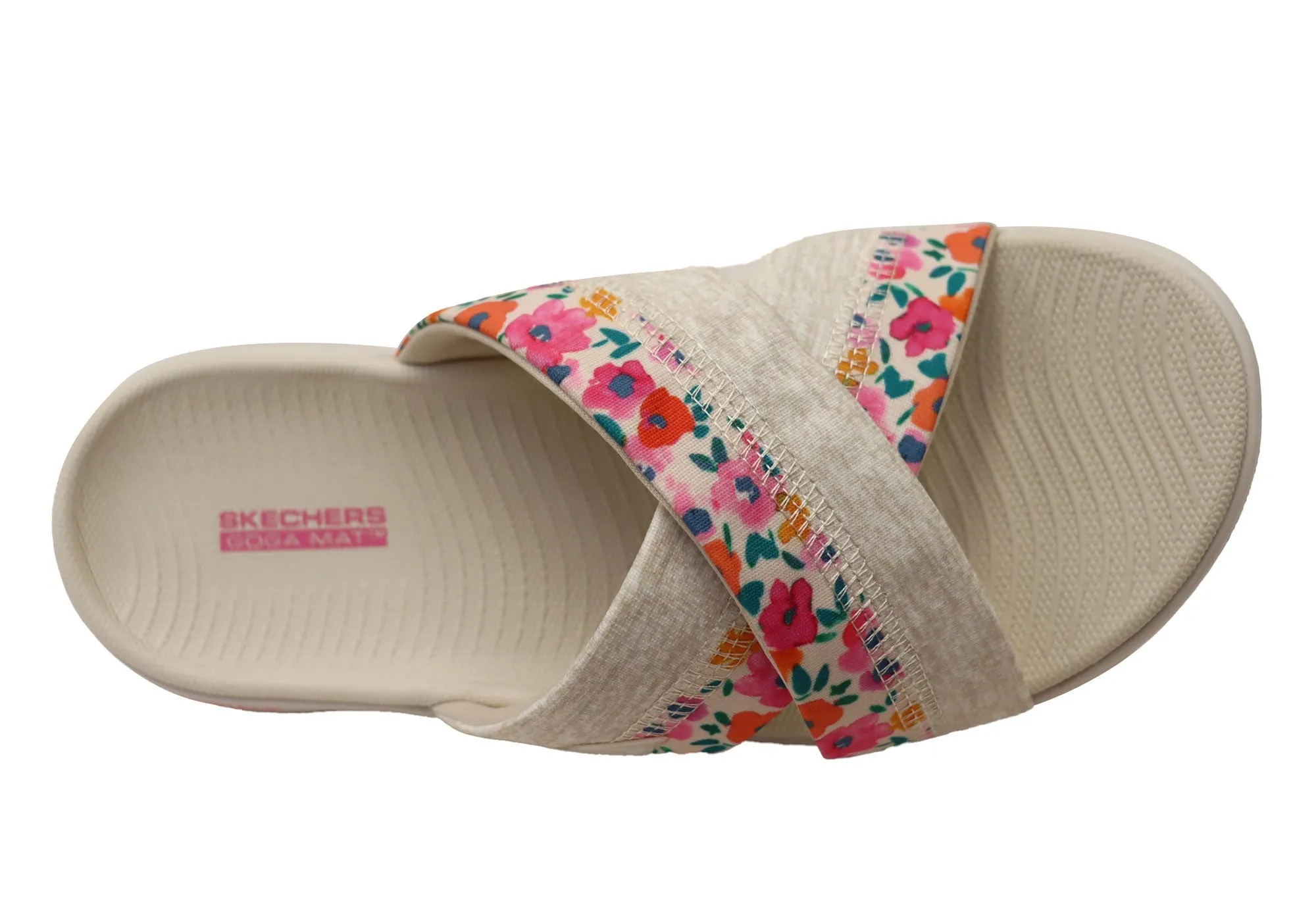 Skechers Womens GOWalk Flex Blossoms Comfortable Slides Sandals