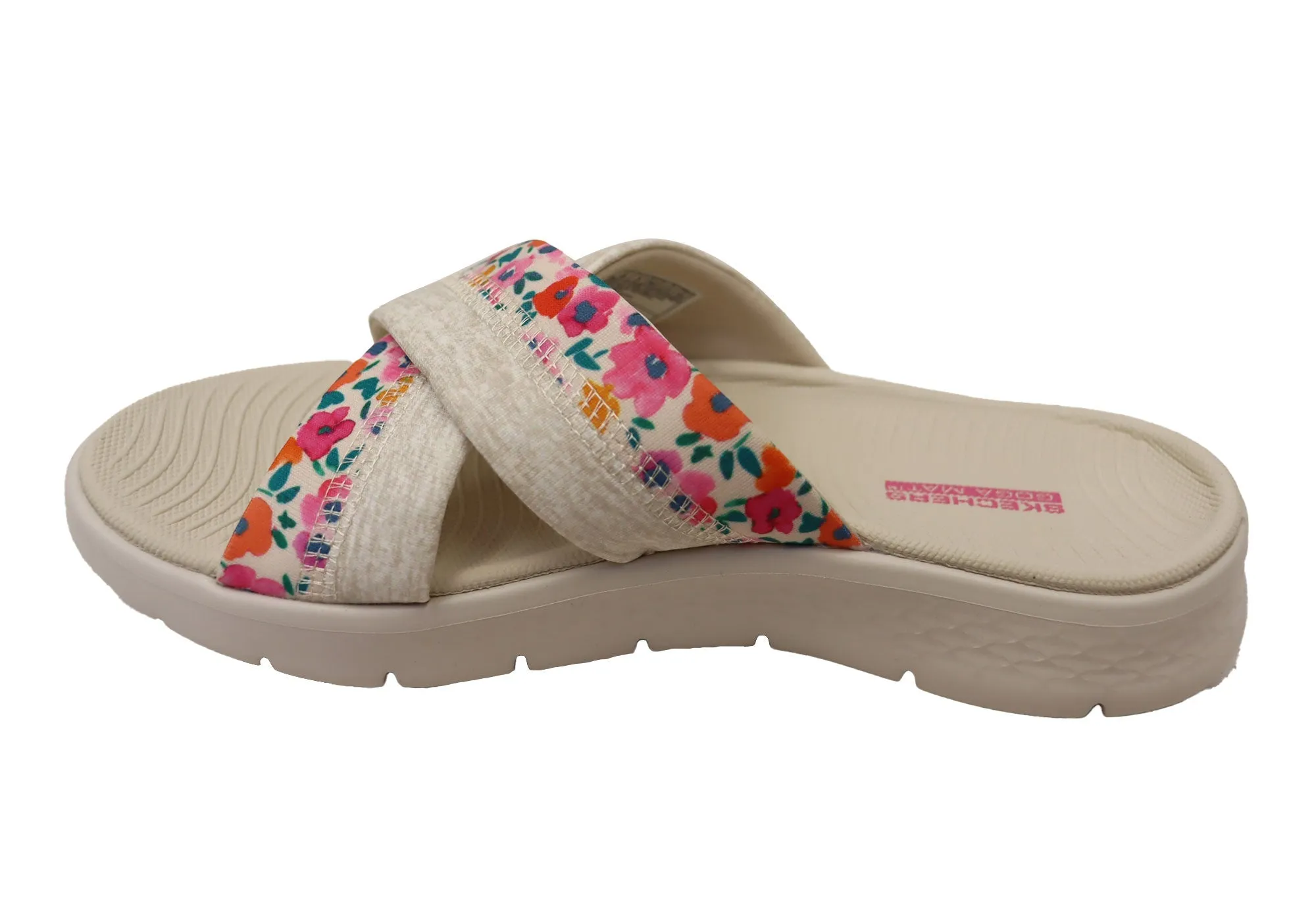 Skechers Womens GOWalk Flex Blossoms Comfortable Slides Sandals