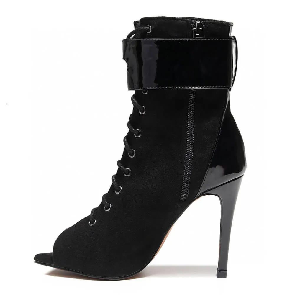 Under The Influence - Black Vegan Suede - Suede Sole - Dance Floor Only