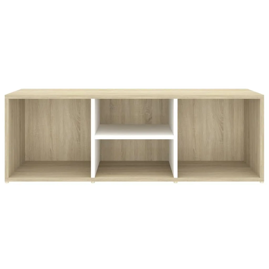 vidaXL Shoe Storage Bench White and Sonoma Oak 105x35x35 cm Engineered Wood